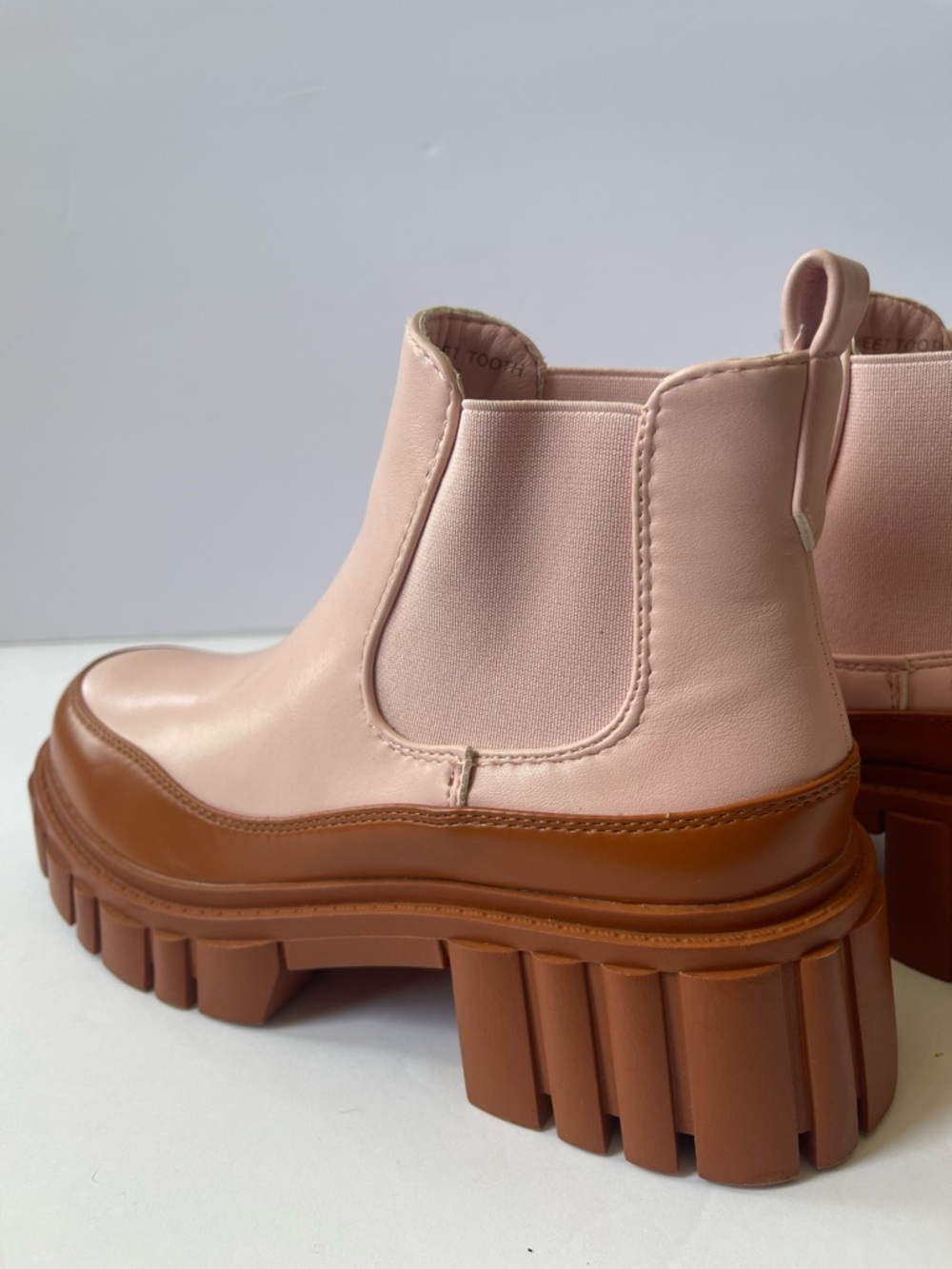 Mata Shoes Sweet Tooth Pink Boots with Brown Chunky Sole